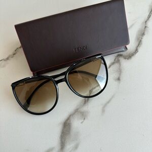 Fendi Black Sunglasses with Brown Gradient Lenses